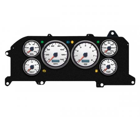 Mustang - New Vintage USA Performance ll Series Kit - 6 Gauge Package, White Dial - 1987-1993 - Programmmable Speedometer MPH