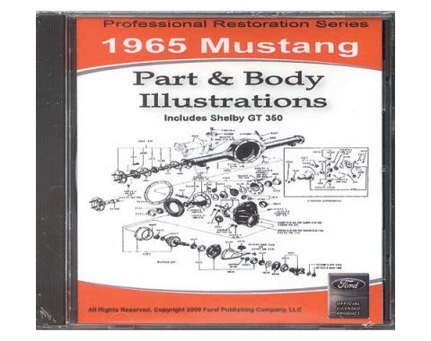 1965 Mustang Part & Body Illustrations On CD - For Windows Operating Systems Only