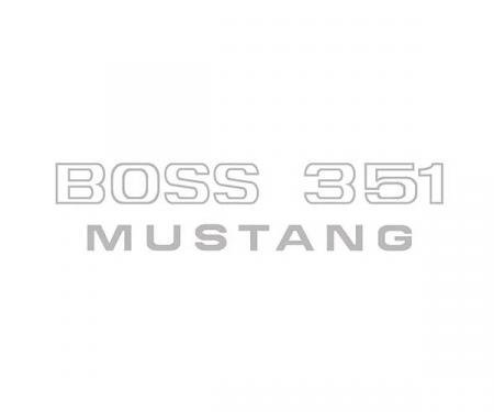 Ford Mustang Boss 351 Fender Decal - Argent Silver-Gray