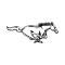 Ford Mustang Decal - Running Horse - Silver - 12 High - Right