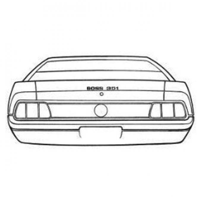 Ford Mustang Trunk Lid Stripe Kit - Boss 351 - 3 Pieces - Argent Silver-Gray