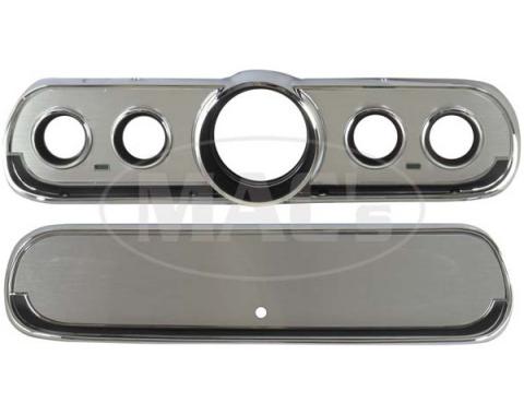 Ford Mustang Brushed Aluminum Instrument Bezels - Except GT