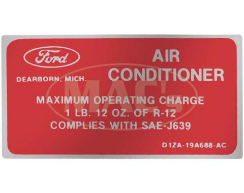 Ford Mustang Decal - Air Conditioning Charge