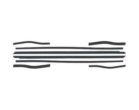 Ford Mustang Belt Weatherstrip Kit - 8 Pieces - Inner & Outer - Black Bead - Early Coupe & Convertible - Door Windows &Rear Quarters