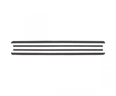 Ford Mustang Belt Weatherstrip Kit - 4 Pieces - Inner & Outer - Black Bead - Early Fastback - Door Windows