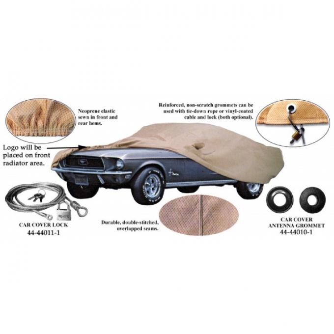 Car Cover, Tan Flannel, With Logo, Hardtop and Convertible,1969-1970