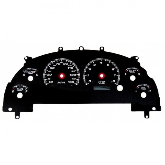 Mustang - New Vintage USA - Gauge Cluster Overlay - Performance ll Series, White Dial- 1999-2004