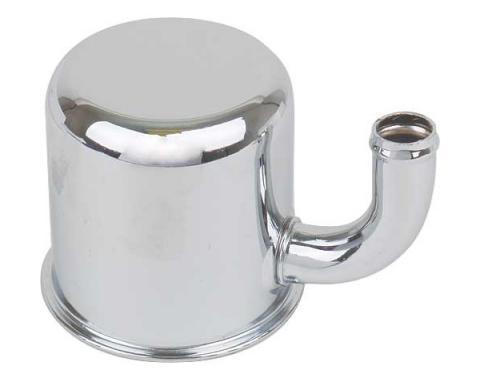 Ford Mustang Oil Filler Breather Cap - Reproduction - Up Turned Spout - Push On Type - Chrome - 260 Or 289 V-8