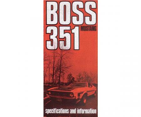 Mustang Boss 351 Owner's Manual Supplement - 6 Pages
