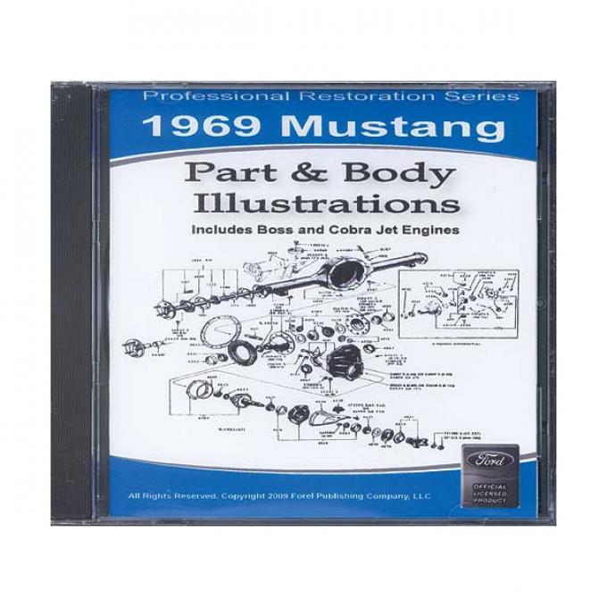 1969 Mustang Part & Body Illustrations On CD - For Windows Operating Systems Only