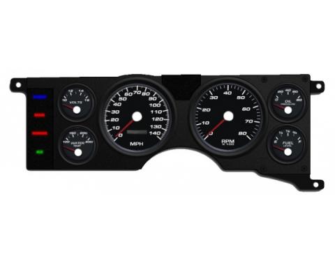 Mustang - New Vintage USA Performance Series Kit - 6 Gauge Package, Black Dial - 1979-1986 -  Programmable Speedometer MPH