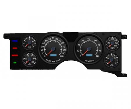 Mustang - New Vintage USA Performance ll Series Kit - 6 Gauge Package, Black Dial - 1979-1986 -  Programmable Speedometer KPH