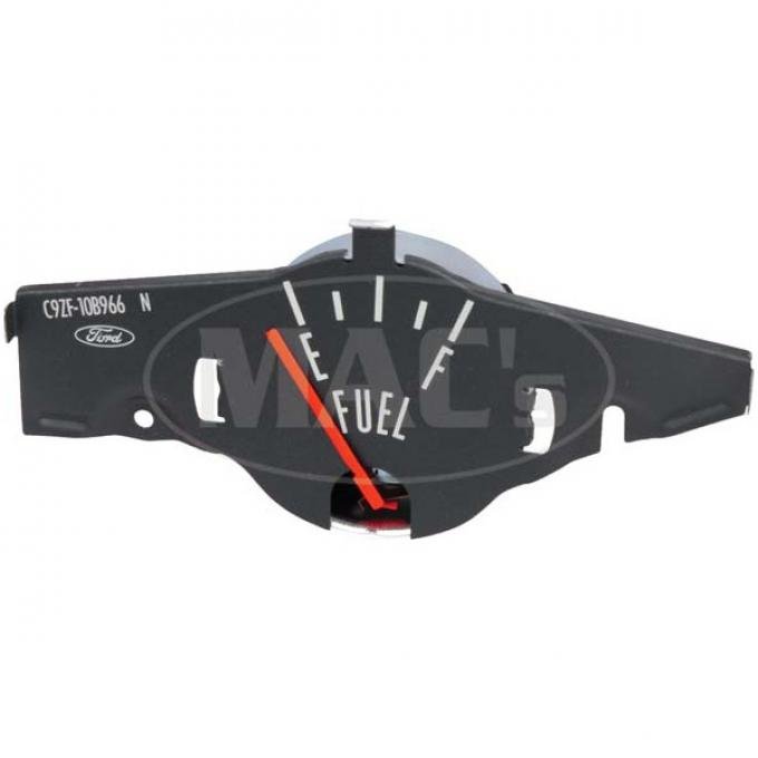 Ford Mustang Fuel Gauge - With Gray Face - Replaces Stamping #C9ZF-10B966 - For Cars Without A Tachometer