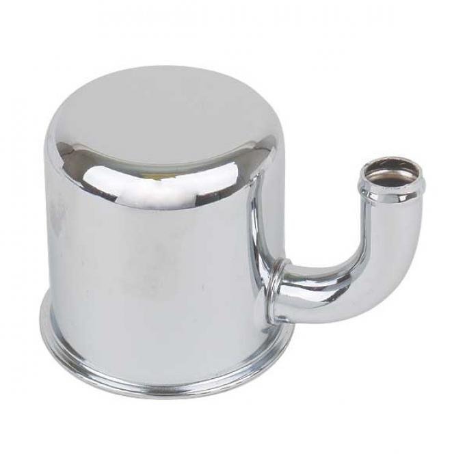 Ford Mustang Oil Filler Breather Cap - Reproduction - Up Turned Spout - Push On Type - Chrome - 260 Or 289 V-8