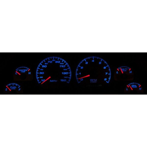 MAC 150 MPH White Faced Gauge Face Overlay For 1999-2003 Ford Mustang V8 - 2915
