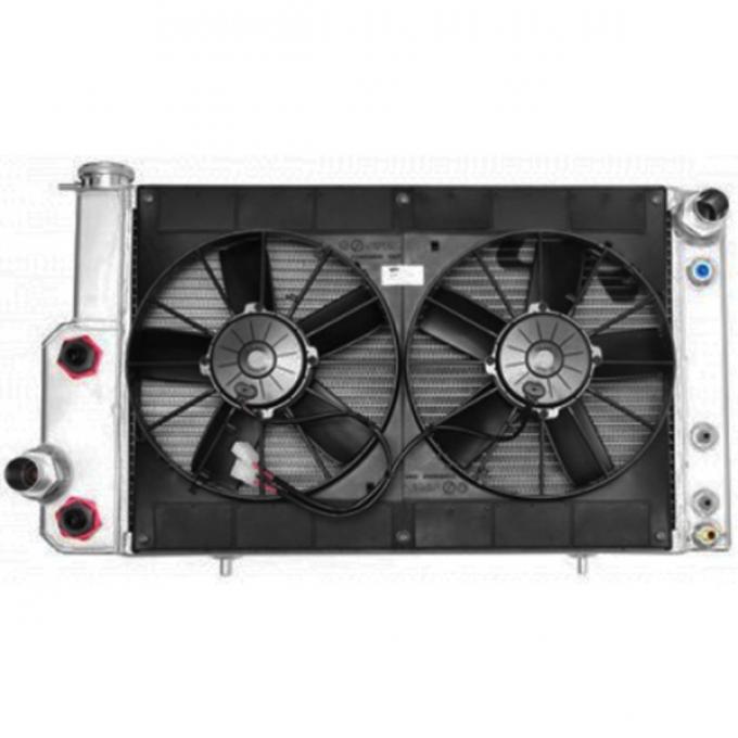 1967-1970 Crossflow Radiator Module, Dual 11 In. Spal Fan