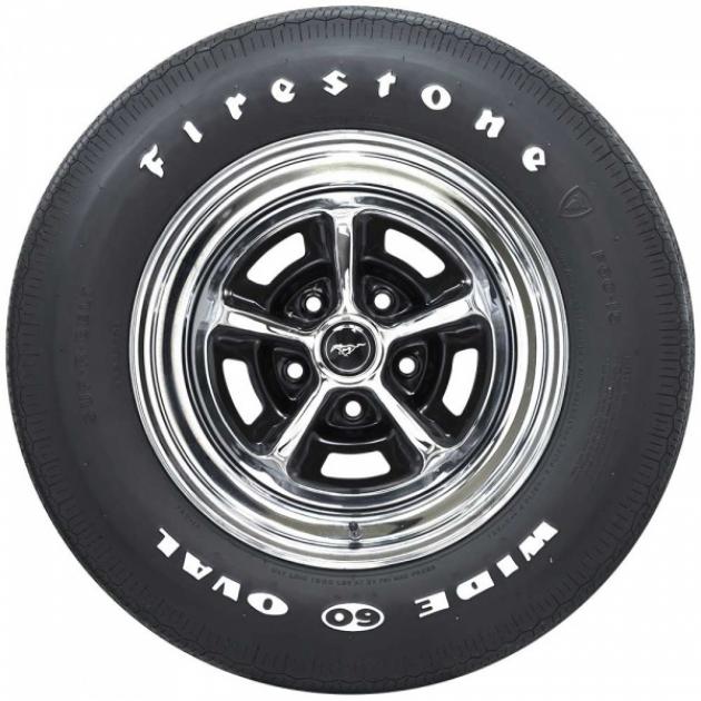Tire F60 x 15 Raised White Letters Firestone Wide Oval Mustang