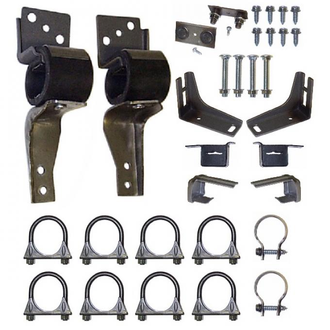 Ford Mustang Exhaust Hanger Kit, Dual Exhst Mnt Kit 2.25"-Oversized 1965-66