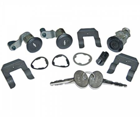 Ford Mustang Complete Lock Set, Black Anodized, 1987-1993