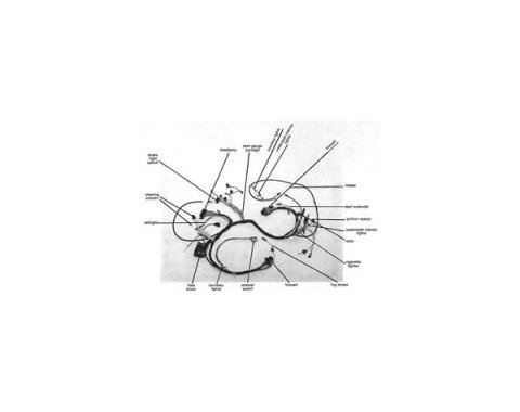 Ford Mustang Dash Wiring Harness - Cars With Alternator & Warning Lights & 2 Speed Blower Motor - Tag Marked M - Before4-1-1965