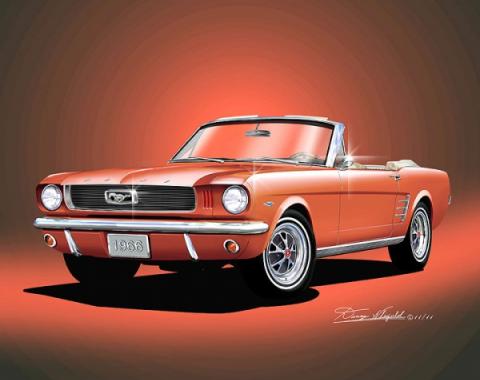 Mustang Convertible Fine Art Print By Danny Whitfield, 1966