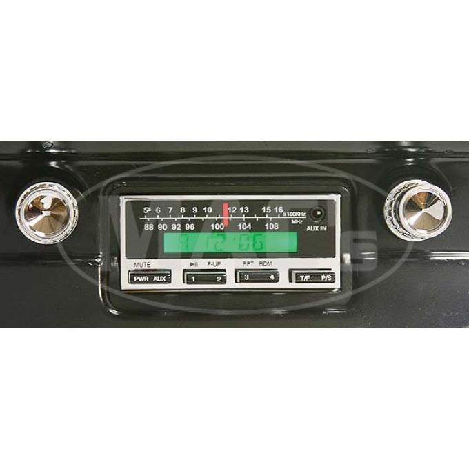 Ken Harrison In-Dash Stereo System, 200W, 1964-1966 Mustang, Chrome Nose