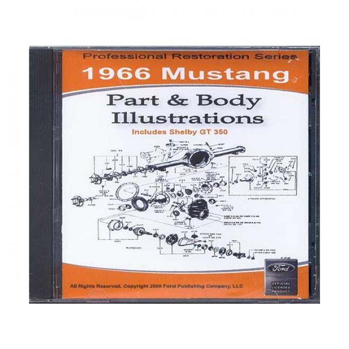 1966 Mustang Part & Body Illustrations On CD - For Windows Operating Systems Only