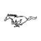 Ford Mustang Decal - Running Horse - Silver - 12 High - Left