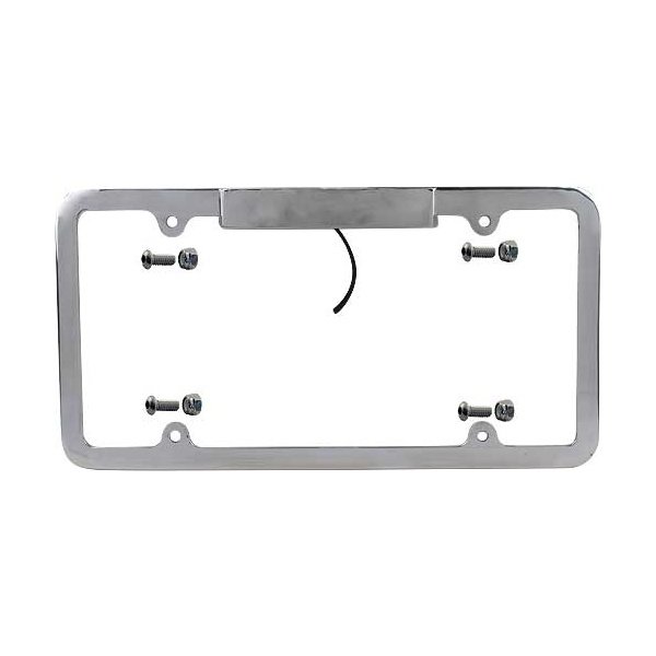 Custom License Plate Frame Brushed Aluminum With Integral 12 Volt Light