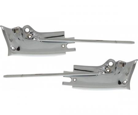 Ford Mustang Sun Visor Bracket & Pivot Assemblies - Chrome - Convertible