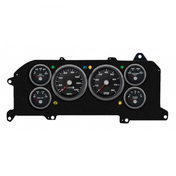 Mustang - New Vintage USA Performance ll Series Kit - 6 Gauge Package, Black Dial - 1987-1993 -  Programmable Speedometer MPH