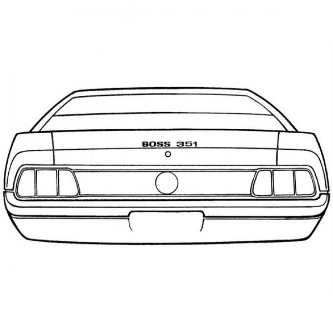 Ford Mustang Trunk Lid Stripe Kit - Boss 351 - 3 Pieces - Black