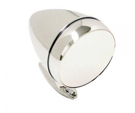 Ford Mustang - Bullet Mirror, Rotunda Style, Flat Left, Chrome, 1965-1967