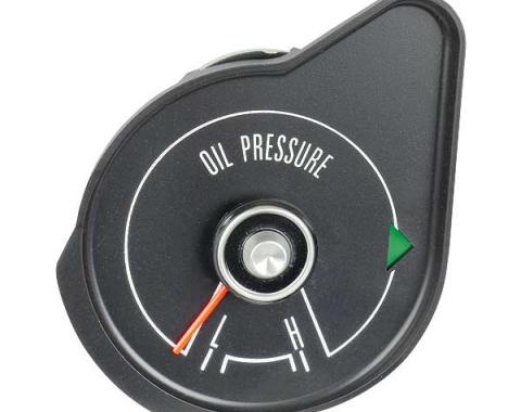 Ford Mustang Oil Pressure Gauge - With Black Face - Replaces Stamping # C9ZF-9B309-A