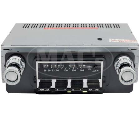 Ken Harrison In-Dash Stereo System, 100W, 1964-1966 Mustang, Chrome Nose