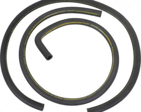 Ford Mustang Heater Hose Set - Exact Reproduction - 2 Pieces - Yellow Stripe - For Cars With Air Conditioning