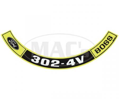 Ford Mustang Air Cleaner Decal - Boss 302-4V