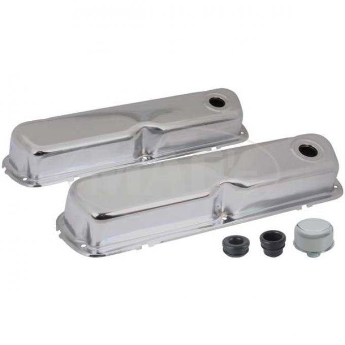 Valve Covers, Chrome, 260, 289 & 302, V8, With Oil Cap Without Tube