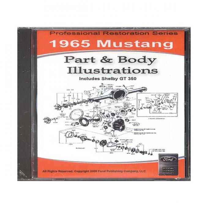 1965 Mustang Part & Body Illustrations On CD - For Windows Operating Systems Only