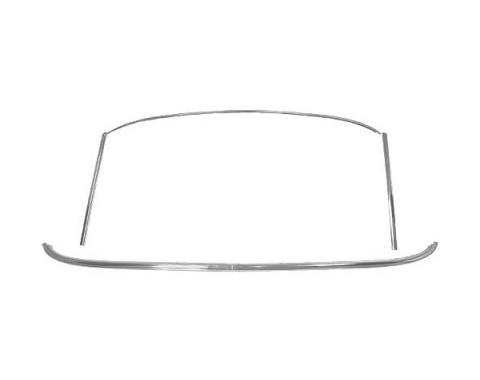 Ford Mustang Windshield Moulding Set - 5 Pieces - Bright Metal - Coupe