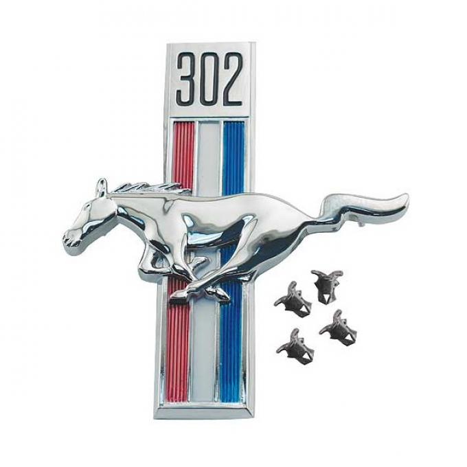Ford Mustang Fender Ornament - Running Horse Under 302 - Left