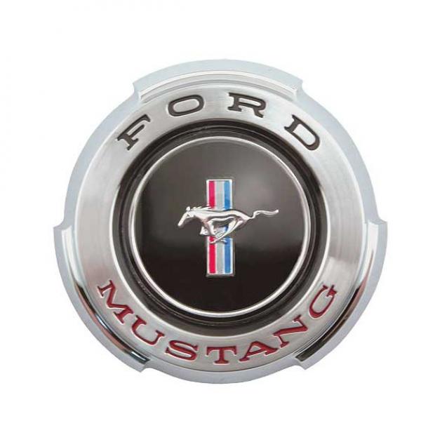 Ford Mustang Gas Cap - Chrome - With Security Cable - Standard Models