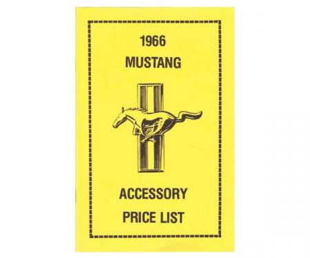 Ford Mustang New Car Accessory Price List