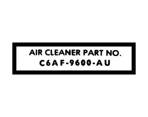 Ford Mustang Air Cleaner Decal - Part Number