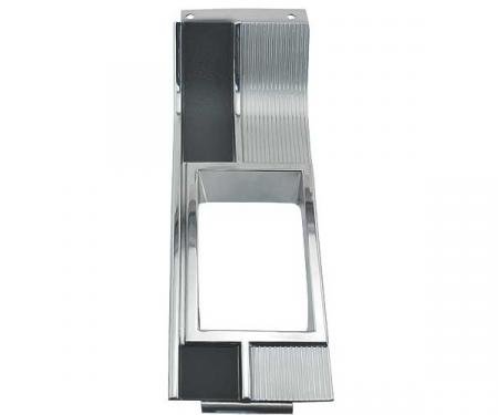 Ford Mustang Console Shift Plate - For 4 Speed Transmission- Chrome Ribs With Black Paint