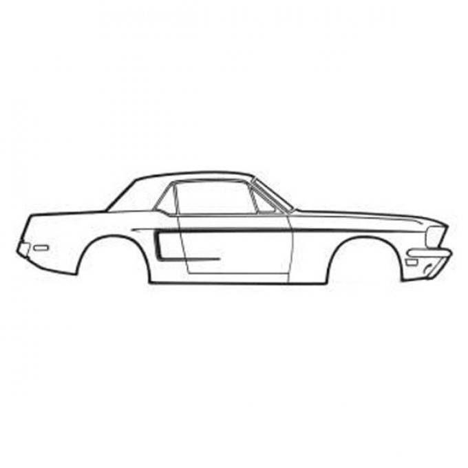 Ford Mustang Exterior Stripe Kit - C Stripe - Red (Non-reflective)