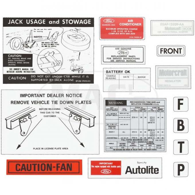 Decal Kit - 1973 Mustang