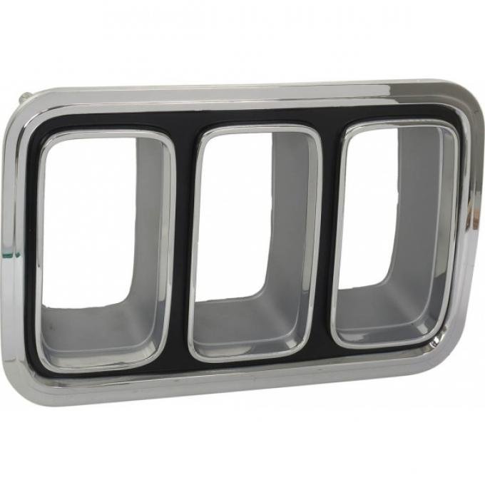 Ford Mustang Tail Light Bezel - Left - Chrome With Black Painted Details