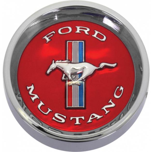Ford Mustang Wheel Center Cap - 2-1/2 Diameter - Red Center- Imprinted