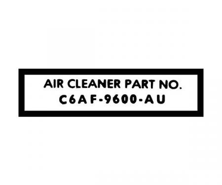 Ford Mustang Air Cleaner Decal - Part Number